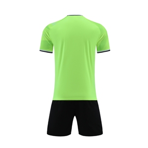 Conjunto de Fútbol para Hombre, Camiseta Verde Neón Sublimada, Pantalones Cortos Negros, Uniforme Transpirable de Poliéster, Personalizable con Nombre de Marca - Product Image 2