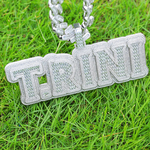 Colgante de Diamantes Estilo Hip Hop, Plata S925, Certificado IGI, Personalizado, con Diamantes Engastados, Corte Baguette, para Hombre - Product Image 4