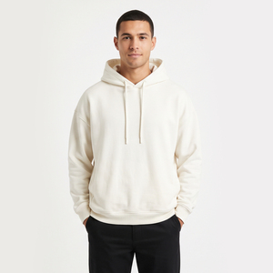 Sweat-shirt à capuche épais en molleton pour homme, style urbain, coupe oversize, épaules tombantes, personnalisable avec logo, streetwear pour homme - Product Image 1