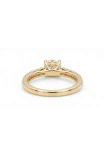 Bague de fiançailles en diamant rond cultivé en laboratoire, style cathédrale vintage, or jaune 14 carats, cadeau d'anniversaire pour partenaire - Product Image 5