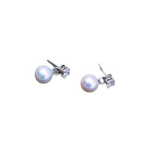 Boucles d'oreilles pendantes en perles d'eau douce blanches de 8-9 mm, forte brillance et presque parfaites, argent S925, diffusion en direct - Product Image 5