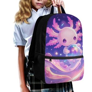 Sac à dos Splendid Apparel Axolotl Galaxy Print, imperméable, avec doublure en maille, en polyester, fermeture éclair, portable, multi-usages - Product Image 4