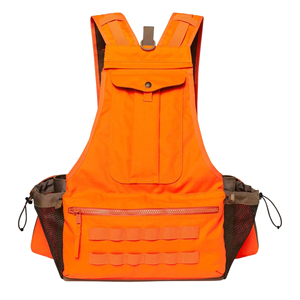 Gilet de chasse en toile antistatique robuste, multi-poches, orange, pour le terrain, gilet utilitaire extérieur, durable et respirant - Product Image 4