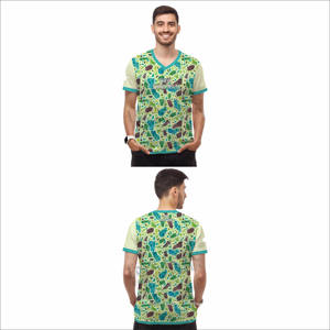 เสื้อยืดผู้ชายทรงหลวม คุณภาพสูง พิมพ์โลโก้ตามสั่ง ดีไซน์เรียบง่าย แขนสั้น ผ้าฝ้าย 100% - Product Image 5