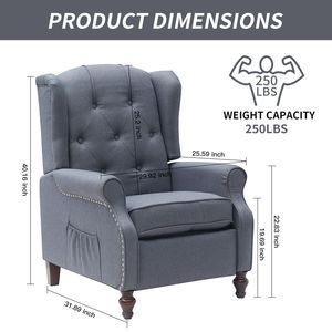 Tufted <b>Single</b> Reclining Club <b>Chair</b> Home Padded Living Room Sofa with Push Back <b>Arm</b> for Relaxation - Product Image 1