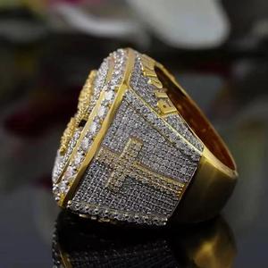 Anillo de Cóctel con Moissanita VVS, Plata de Ley 925, Chapado en Oro de 14K, Certificado IGI, para Hombre y Mujer, Estilo HipHop, Joyería Fina - Product Image 3