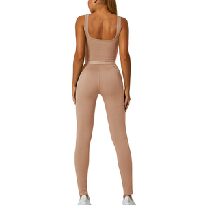 Conjuntos Deportivos de Moda para Mujer, Ropa de Gimnasio Transpirable, Conjunto de 2 Piezas, Shorts con Logotipo Personalizable en la Cintura, OEM - Product Image 4