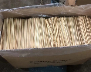 Brochetas de bambú-Fábrica al por mayor Tamaño biodegradable Brocheta de barbacoa de bambú redonda personalizada - Product Image 5