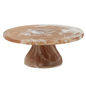 Support à gâteau rond en résine écologique fait main en 3 parties pour les fêtes d'anniversaire, les mariages, les hôtels, design moderne, haute qualité - Product Image 2