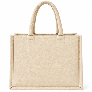 Sac fourre-tout réutilisable en jute AMANI avec poignées en corde et impression de lettres - Pour la plage et l'usage quotidien - Product Image 3