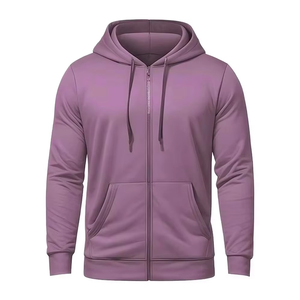 Men's 100% Cotton Fleece Solid Spring Eco-Friendly Breathable OEM Oversized Front Custom Logo Hooded Pullover Hoodies - Product Image 3