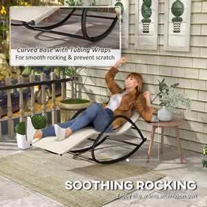 Sedia a dondolo marrone chiaro e resistente all'acqua per prendere il sole da giardino categoria piscina lettini - Product Image 4
