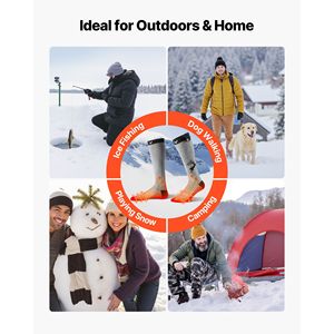 Calze Riscaldate Elettriche Ricaricabili con Batteria da 6000mAh, 4 Livelli di Riscaldamento, Controllo tramite App per Sport all'Aperto - Product Image 1