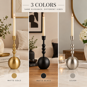 Support de bougie moderne en laiton avec base sphérique, bougeoir de luxe en métal doré perlé, vente en gros pour la décoration de table d'hôtel - Product Image 3