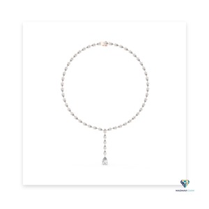 Collier pendentif en or rose 22,98 CT avec diamant de laboratoire en forme de poire, en or massif 14 carats - Product Image 1