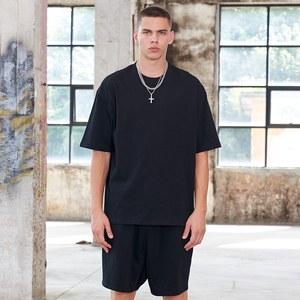 Men's Summer Casual Shorts <b>Set</b> <b>Knitted</b> Solid Lightweight Quick Dry Custom Breathable T-Shirts and Shorts - Product Image 5