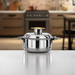 Chauffe-plats en acier inoxydable de qualité supérieure, fait main, design élégant, vente en gros, casserole en métal élégante d'Inde - Product Image 5