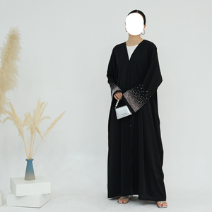 Mexizo Dubai Custom Modest Rhinestone Abaya Women Muslim <b>Dress</b> Traditional <b>Eid</b> Dubai Modest One Piece Luxury Beads Sleeve Abaya - Product Image 4