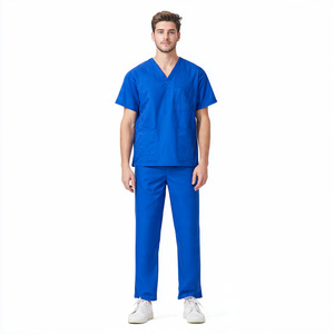 High Quality 100% Cotton Knitted Unisex <b>Scrub</b> Suit Customized Hospital Uniform - Product Image 6