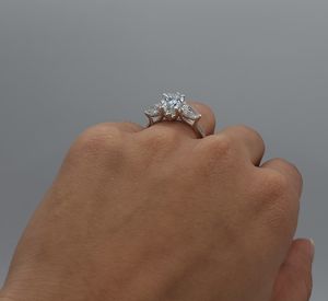 2.80 CT Lab Grown <b>Diamond</b> <b>Ring</b> in 18K Gold Plated | IGI Certified Luxury Engagement <b>Ring</b> | Elegant Bridal Jewelry - Product Image 4