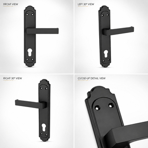 Poignée de porte à mortaise en laiton Premium PLUM, finition noir mat, poignée à levier robuste, écologique, facile à installer, pour cuisine et chambre - Product Image 3