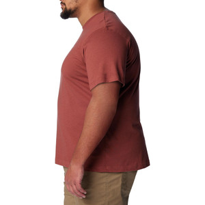 Camiseta de Manga Corta con Cuello Redondo para Hombre, Color Rojo, Poliéster/Algodón, Corte Regular, Estilo Informal, Color Sólido, Tejido de Punto, Diseño Digital Ecológico - Product Image 4
