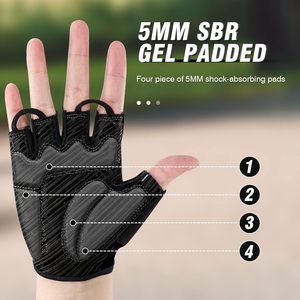 Gants de vélo avec coussinet antidérapant et absorbant les chocs, légers, confortables, gants de vélo demi-doigts - Product Image 2