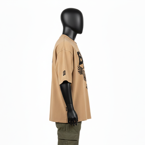 Camiseta de algodón grueso para hombre, estilo streetwear, con estampado gráfico en relieve, 100% algodón, corte holgado. - Product Image 3