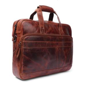 Bolsos para portátiles de cuero genuino de color negro resistentes al agua, bolsos de mano para hombres y mujeres, uso en oficina, negocios, viajes, ligeros - Product Image 6