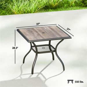 Mesa de Comedor Cuadrada Gris para Exteriores, Juego de Mesa para Terraza de Jardín, Solo Mesa Gris - Product Image 6