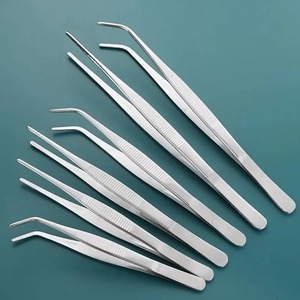 Steel Elbow Tweezers Aquarium <b>Clip</b> Long Tongs Non-slip Tweezers Forceps Pet Feeding Tools 1PC Lashes Tools Tweezers With Fiber - Product Image 2