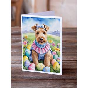 Lakeland Terrier Easter Egg Hunt Tarjetas de felicitación Paquete de 8 Whimsical A7 Tamaño 5x7 Tarjetas de notas en blanco con sobres - Product Image 2