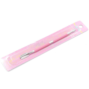 Professional Stainless Steel Square Dual Ended Cuticle Pusher Metal <b>Remover</b> Reusable <b>Tool</b> Pink Non-Slip Textured Grip Handle - Product Image 5