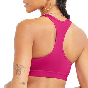 Soutien-gorge de sport côtelé pour femme, haute performance, respirant, écologique, en Spandex/Polyester, avec coussinets amovibles, pour le sport, vente en gros, OEM ODM - Product Image 4