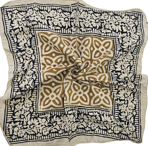Bandana en coton moutarde, imprimé indien, foulard pour la tête, bandeau bohème, bandana fait main, foulard à bordure florale, bandana pour cheveux, été - Product Image 6