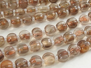 Hilo de cuentas con forma de calabaza de cuarzo de jardín Natural transparente de 16 pulgadas, piedra redonda de 5-10MM, piedra orgánica - Product Image 2