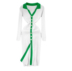 Vestido Polo Minimalista para Mujer - Vestido Casual de Verano Ajustado - Ropa Moderna de Algodón Piqué de Manga Corta para Mujer - Product Image 1