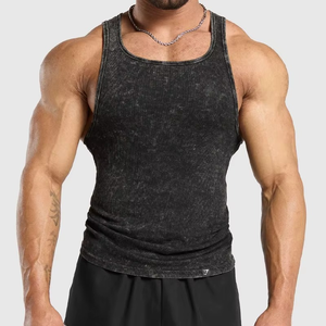 Acid Wash Ribbed Tank Top <b>for</b> <b>men</b> Distressed Style Fit Gym <b>Singlet</b> perfect <b>for</b> Bodybuilding & casual wear <b>Men</b> Tanktop - Product Image 1