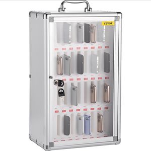 Armadietto per cellulare con 36 Slot in lega di alluminio argento, blocco porta chiavi con maniglia, - Product Image 1