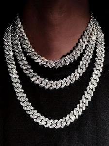 Cadena Cubana de Moissanita de Alta Demanda con Incrustaciones de Plata, Acabado en Oro y Plata, Joyería de Lujo para Fiestas, Ideal para Regalo y Venta - Product Image 3