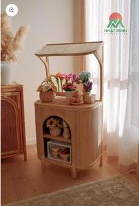 Chariot de cuisine en bambou et rotin NHAT MINH avec étagère de rangement pour enfants de 4 à 6 ans - Product Image 2