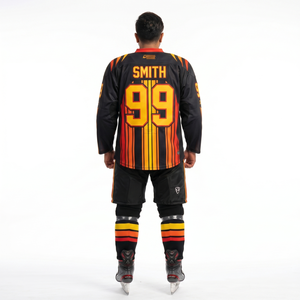 Maillot de hockey sur glace personnalisé 100 % polyester respirant en maille avec col à lacets, sublimé, pour uniformes de fabricant OEM en gros, amateur - Product Image 2