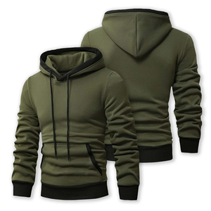 Sweat-shirt à capuche oversize pour homme, couleur unie, coton French Terry, décontracté, automne, avec logo imprimé sur le devant, coupe classique - Product Image 6
