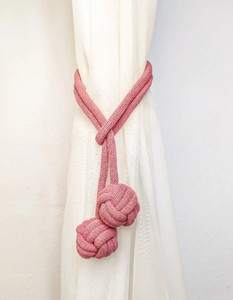 Macrame Curtain <b>Tiebacks</b>: Handmade Cotton Rope Knot Decor - Product Image 3
