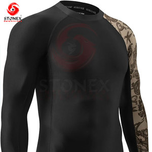 Custom Men's Compression Long Sleeve rash guard Moisture Wicking <b>Athletic</b> Gym Workout Running Base Layer Sportswear - Product Image 2