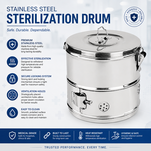 Holloware Instruments Tambor de Esterilización Manual de Acero Inoxidable Alemán para Instrumentos Quirúrgicos y Equipo Médico - Product Image 2