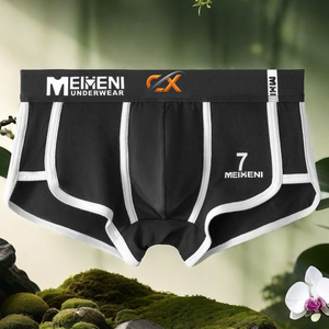 Boxers pour hommes en coton 100% tricoté à séchage rapide, personnalisés avec étiquette privée ODM |   Logo de la ceinture confortable et absorbant l'humidité - Product Image 3