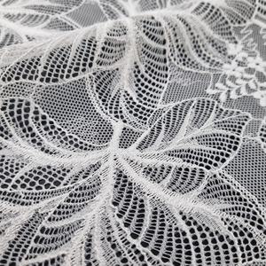 Tissu en dentelle extensible léger à motif floral, nylon et élasthanne, maille chaîne 147 cm, couleur et motifs personnalisés pour lingerie de mariage - Product Image 4