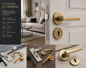 Modern Square Rose <b>Door</b> <b>Handles</b> Ambidextrous Touch Control Easy Installation for Interior <b>Doors</b>-Premium Minimalist Design - Product Image 5