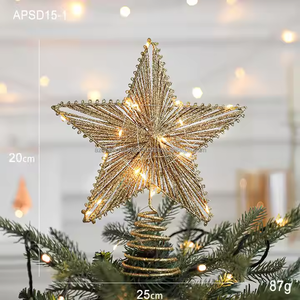 Artículos navideños estrella de hierro adornos para árboles de Navidad hechos a mano para decoración navideña - Product Image 2